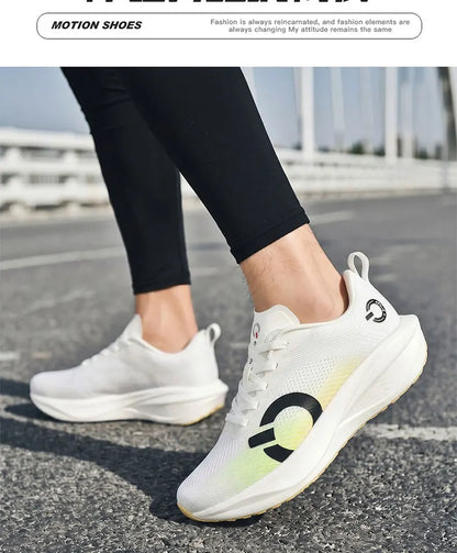 Men's Running Shoes Breathable Mesh Jogging Non-Slip Outdoor Couple Trainer Race Sneakers Luxury Shoes Off-road Shoes Cushioning