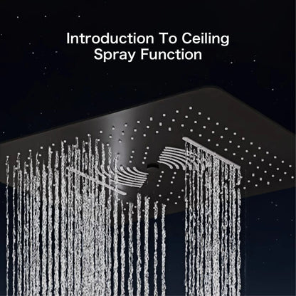 Gun gray brass luxury LED digital display constant temperature shower system embedded ceiling hot and cold water bathroom mixer