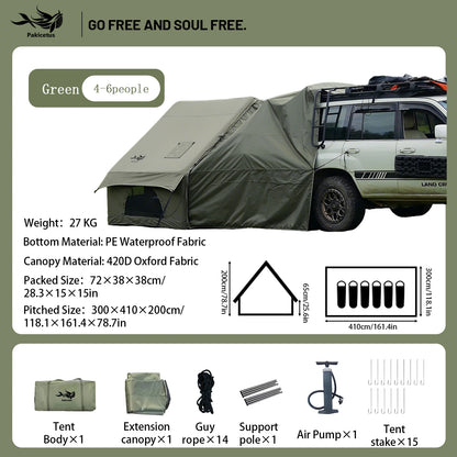 Large Inflatable Camping Tent with Skylight, Quick Air-Flow & Breathable Mesh Design, Summer Glamping Hot Tents for Ca