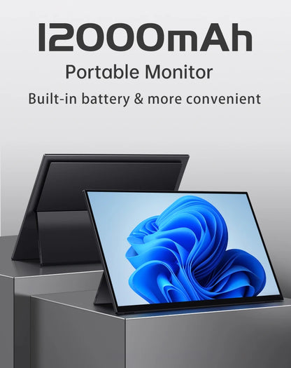 VCHANCE 15.6 Inch Portable Monitor Touchscreen with Battery 72%sRGB 300Nit Display with Stand for Laptop Mac Xbox PS5 Switch