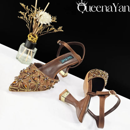 Festive Elegance:Spot Goods High Quality Women's Pumps Fashion Design For Nigeria Wedding Party Ladies Shoes