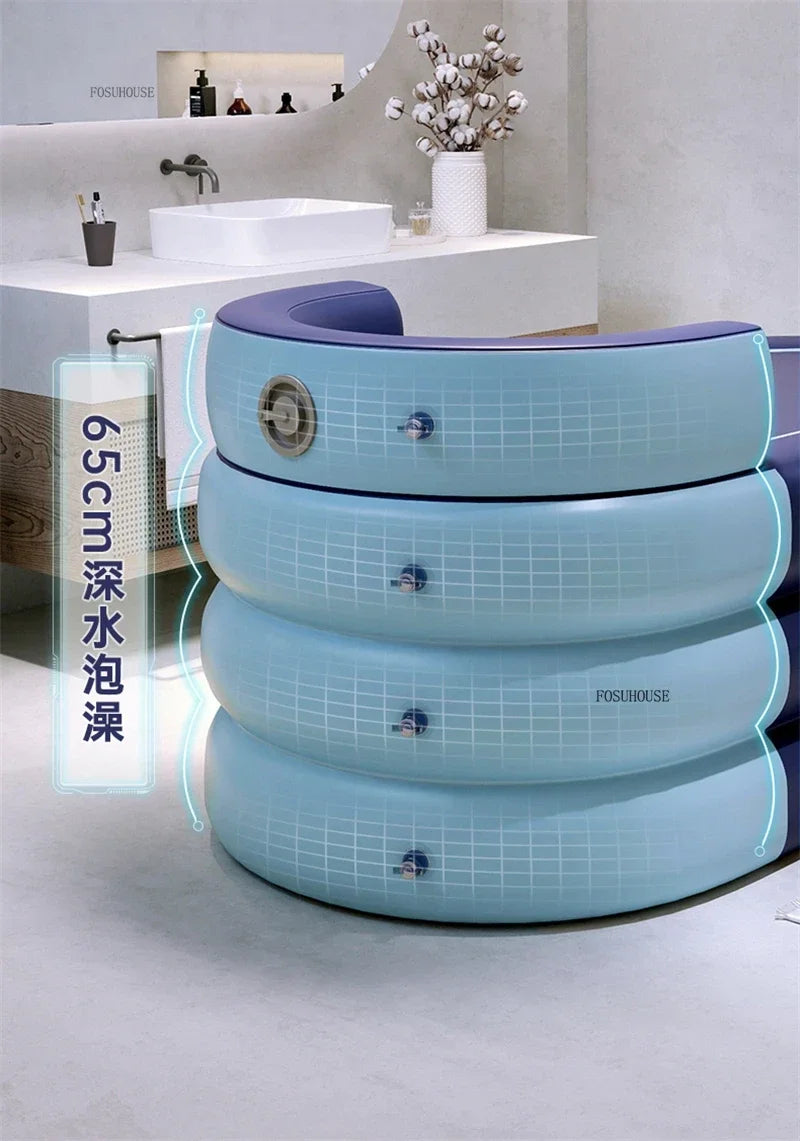 Large Capacity Inflatable Bathtub Portable Home Folding Spa Steam Sauna Bathing Bucket Hotel Space Capsule