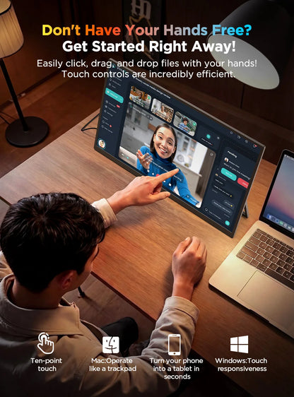 UPERFECT 4K Portable Touch Monitor 15.7" 3840 * 2160 UHD w/USB-C HDMI Laptop Display 1200:1 100% RGB IPS 10-Point Touch Screen