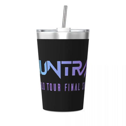 Mystery Saja Boys Kpop Demon Hunters Tumbler With Straw For Kids Stainless Steel Travel Mugs Double Wall Vacuum Insulated 12oz