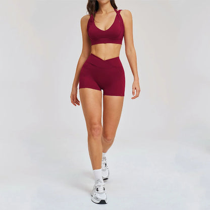 2 Pieces Yoga Suit for Women Clothes Sports Bra Shorts Sports Set Gym Running Training Sexy High Waist Butt Lift Sports Yoga Set