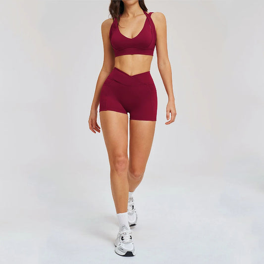 2 Pieces Yoga Suit for Women Clothes Sports Bra Shorts Sports Set Gym Running Training Sexy High Waist Butt Lift Sports Yoga Set