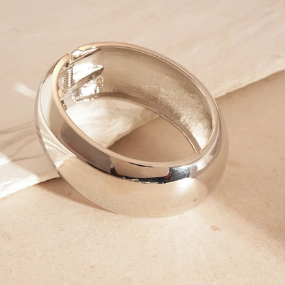 Punk Silver Color Acrylic Cuff Bracelet for Women Men Geometric Round Wide Bracelets Bangles Party Hand Accessories Gifts F