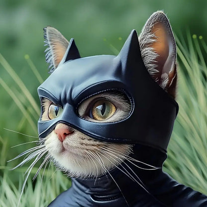 Cat Bat Mask Feline Role-play Headpiece Latex Material Soft and Form-fitting Pet Costume Accessory Whimsical and Adorable Cat