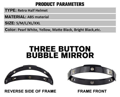 DOT Open Face Casco Moto Motorcycle Accessories Men Moto Helmets Certificated Retro Motorcycle Helmet Cafe Racer