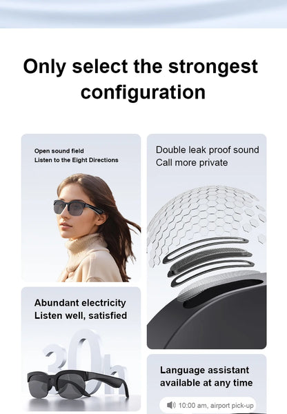 Lenovo 2026 New AI Smart Glasses: AI Translation, HD Hands-Free Calling, AI Chat Logging, Music Playback Type-C Smart Glasses
