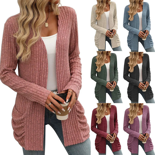 Solid Color Casual Loose Cardigan For Women 2025 Autumn Winter Fashion Women's Oversize Knitted Sweater Vintage Female Knitwears