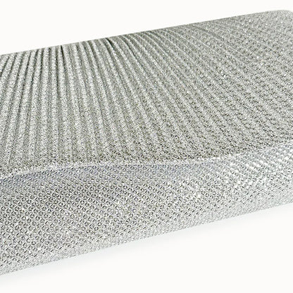 Women Fold Glitter Handbag Shiny Envelope Evening Bag Ladies Pleated Silver Clutch Chain Wedding Party Mini Long Purse XA12ZD