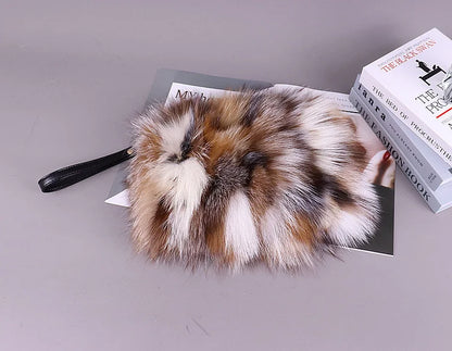 Fashion Fur Bag Autumn And Winter Real Fur Bags Fluffy Fox Fur Messenger Bags For Female Luxury Fur Handbag Warm Plush Handbag