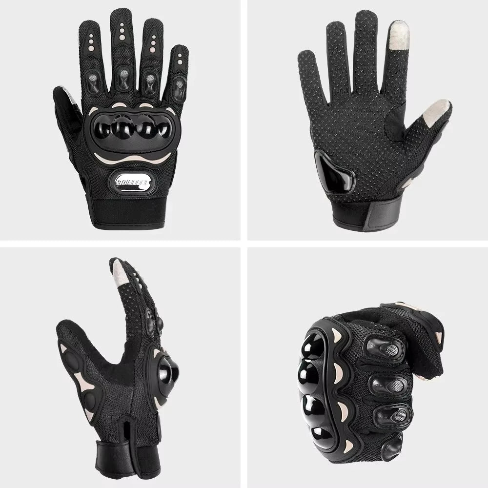 Vintage Leather Motorcycle Gloves Summer Breathable Unisex Biker Gloves With Anti-Slip Ventilation Design Motorbike Ride Glove