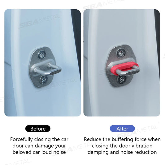 SEAMETAL Car Door Shock Absorber Universal Car Door Buckle Soundproof Deadener Damper Cushion Anti-Vibration Buffer Pad