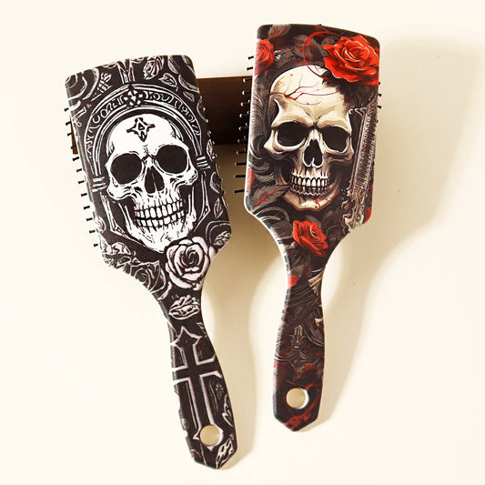 1piece skeleton and flower patterned air cushion comb - massage exfoliating comb, ABS plastic handle,Special for real hair wigs