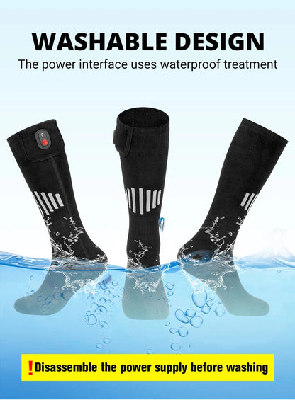 65℃ Heated Socks Winter Warm Heating Socks With Battery Case Snowmobile Electric Heated Skiing Sock Controllable Buttons outdoor