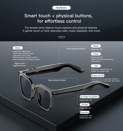 2026 4K HD AI Smart Glasses New Bluetooth Call Voice Assistant Control Chat GPT 800MP Camera AI Translation Sunglasses Men Women