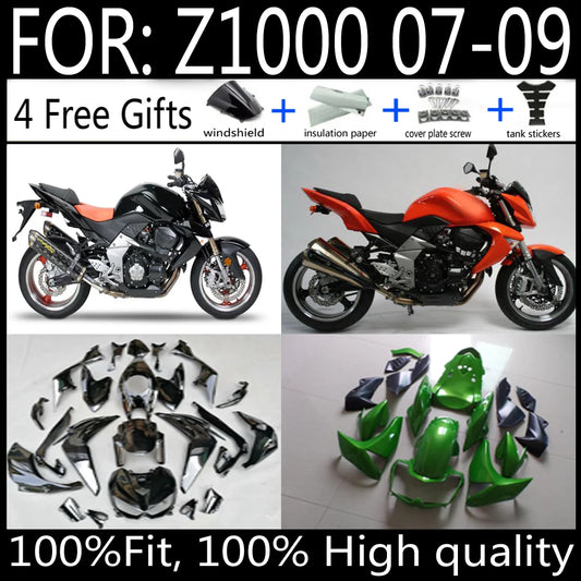 For Z1000 Z 1000 ZR1000 2007 2008 2009 Motorcycle Fairing Kit ABS Plastic Body Injection mold Fairings Bodywork Bodykits