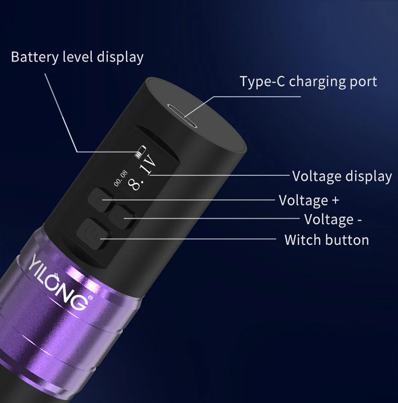 From US Tattoo Kit  YILONG Tattoo Pen Kit For Permanent Makeup Tattoo Machine Kit Wireless Tattoo Power Supply Tattoo Gun Kit