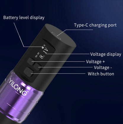 From US Tattoo Kit  YILONG Tattoo Pen Kit For Permanent Makeup Tattoo Machine Kit Wireless Tattoo Power Supply Tattoo Gun Kit
