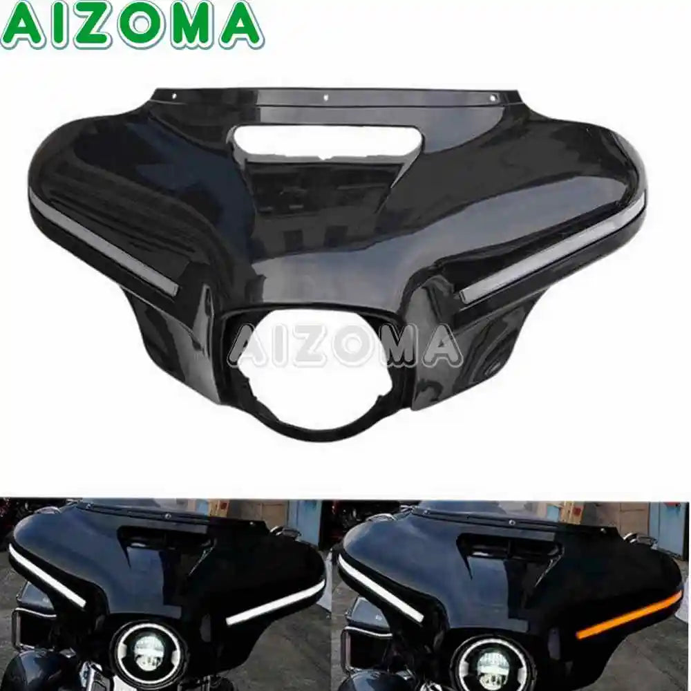 12V Motorcycle Bawting Fairing LED Front Light Mask Cowl Cover For Harley Street Glide CVO SE FLHXSE FLHXST FLHX/I FLHXS 2014-24