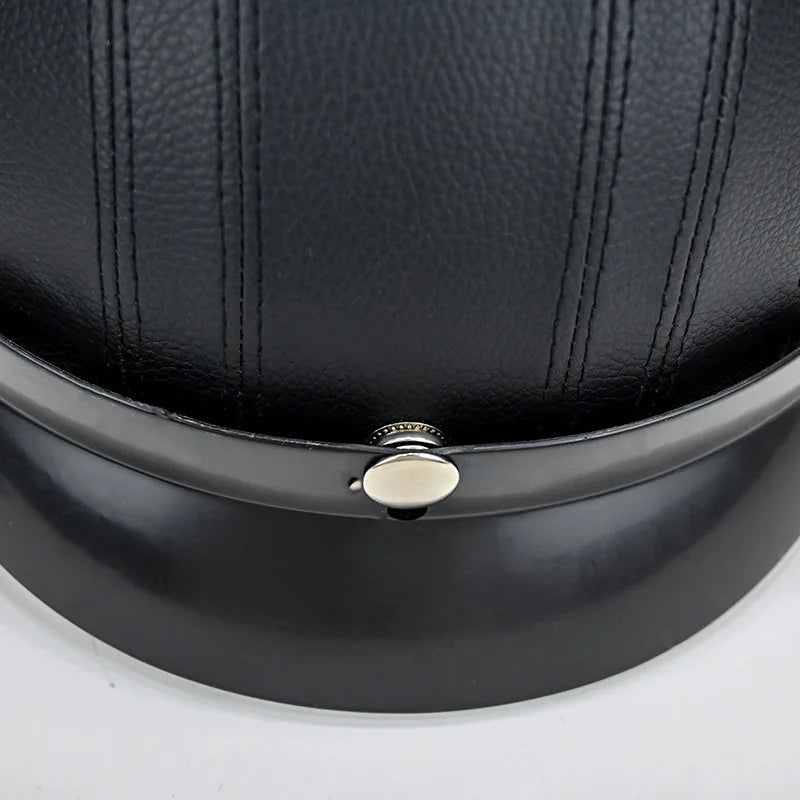Retro Leather Motorcycle Helmets For Men Women Vintage Moto Half Helmet With Goggles Four Seasons Riding Scooter Capacetes