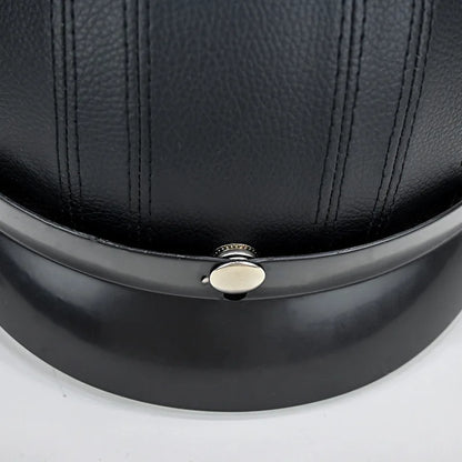 Retro Leather Motorcycle Helmets For Men Women Vintage Moto Half Helmet With Goggles Four Seasons Riding Scooter Capacetes