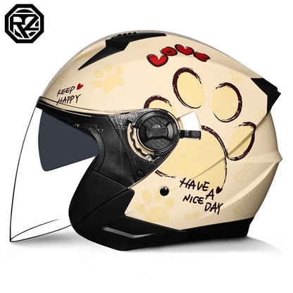 ORZ-705 Latest High Quality Motorcycle Helmet Half Covering Dual Lens Cascos para Motos Male Female Couple Capacetes de Moto
