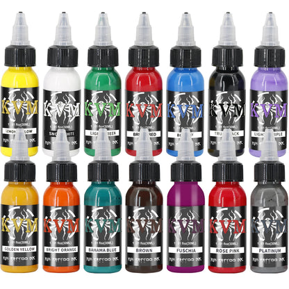 KVM 1oz (30ml) 7/14 Colors Professional Tattoo ink for Body Art Natural Plant Micro Pigment Permanent Tattoo Ink For Body Paint