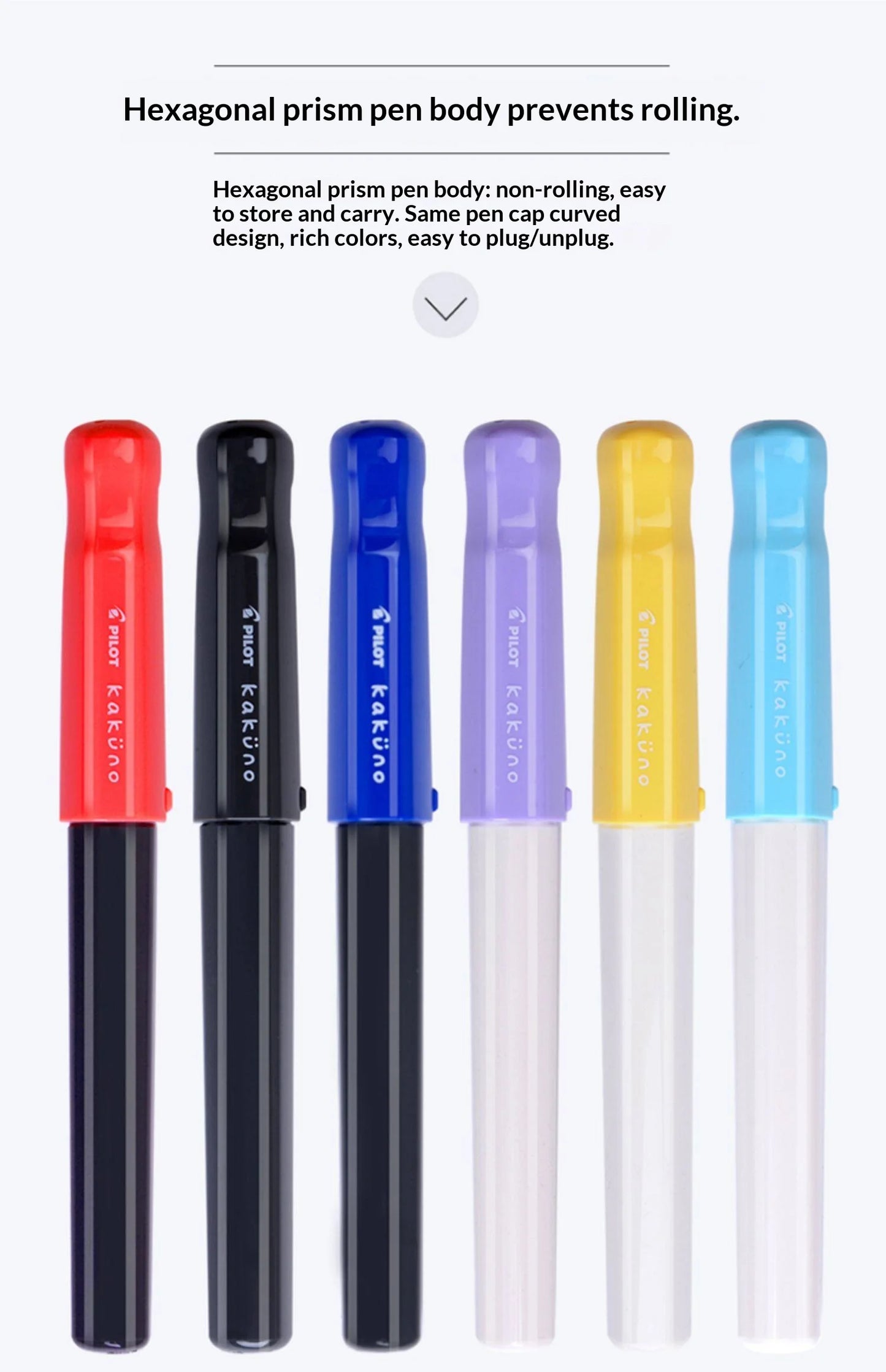 PILOT Kakuno Transparent Demo Student Fountain Pen,FKA-1SR Best for Practice,Calligraphy Available in EF/F/M Nibs Fun&Functional