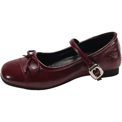 2026 New Spring Vintage Women Ballet Flats Shoes Comfort Round Toe Soft Sole Shoes Elegant Butterfly-knot Dress Grandma's Shoes