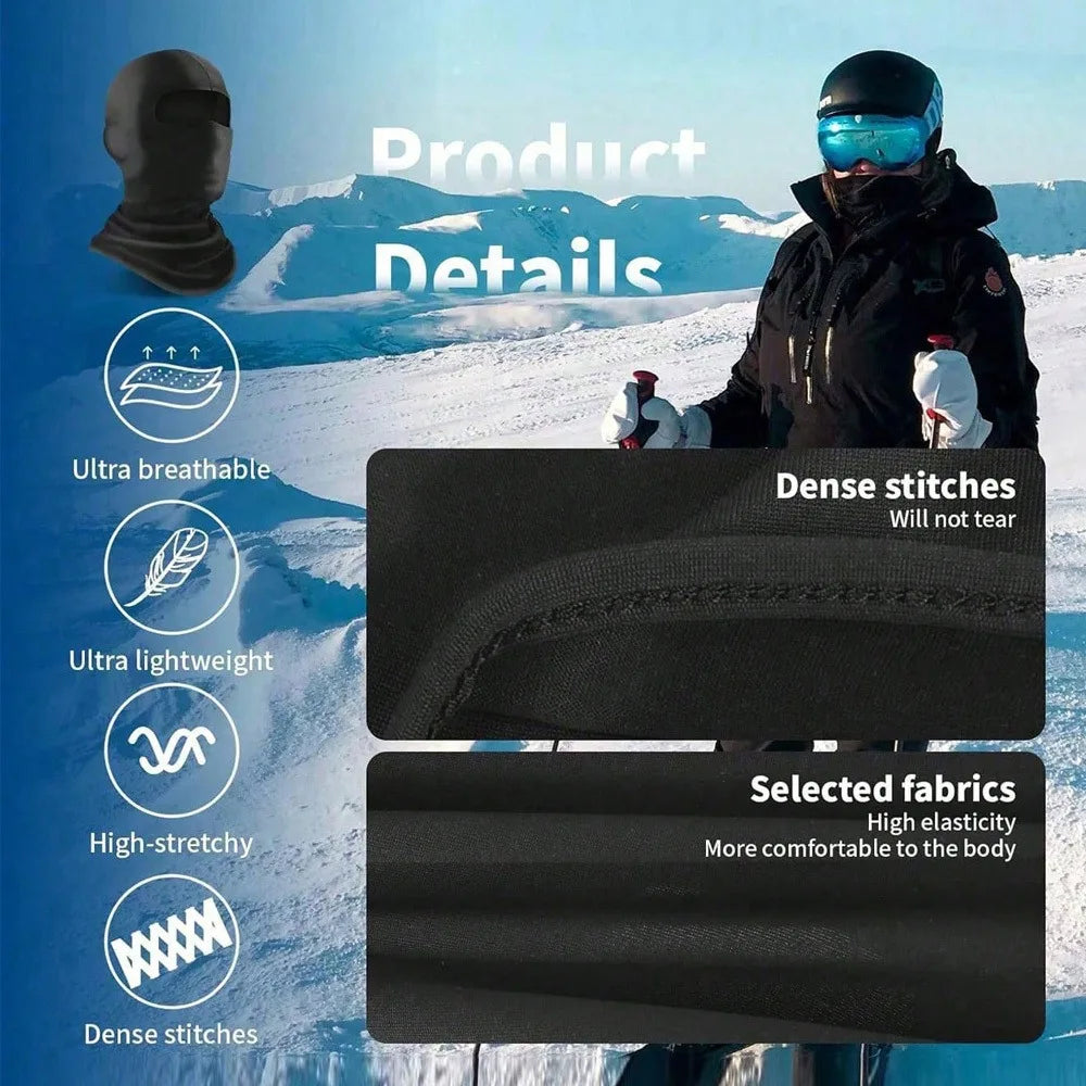 1/2/3 piece neutral printed balaclava facial mask, lightweight and breathable, suitable for skiing, football, cycling