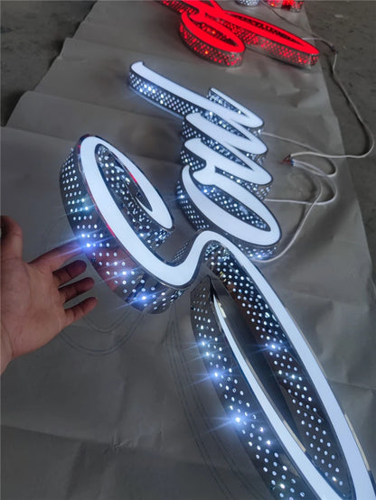 Custom Made Front Lit & Side Lit LED Channel Letters Signs Perforated Shop Signs Exterior Use