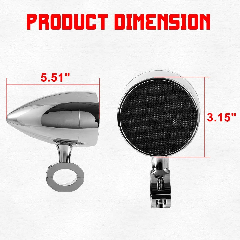 3inch Motorcycle Audio bluetooth/USB high-power audio with remote control for 26-33mm Handlebar Guard Bar Support MP3/WMA/WAV
