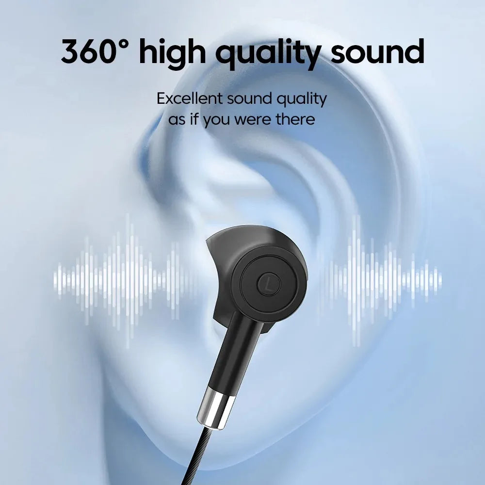 HD Screen Bluetooth 5.4 Headphones Neckband Earphones TWS Wireless Headsets HiFi Stereo Waterproof Earbuds Support TF Card