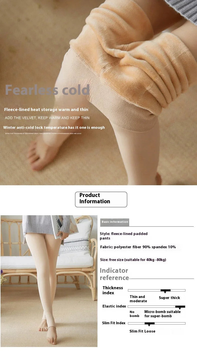 Thicken Thermal Tights Leggings Women Winter Fleece Velvet Thermo Stockings High Waist Elastic Slim Sexy