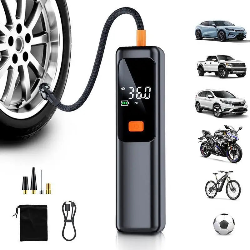 Wireless Portable 150PSI Tire Inflator Electric Air Pump Rechargeable Digital Pressure Gauge Auto Shutoff LED Light for Car Bike