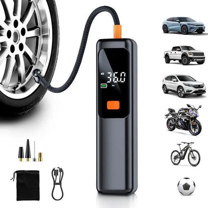 Wireless Portable 150PSI Tire Inflator Electric Air Pump Rechargeable Digital Pressure Gauge Auto Shutoff LED Light for Car Bike