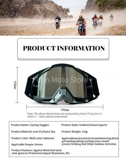 Men Motorcycle Glasses Dirt Bike MX Goggles Anti-fog HD Lens Motocross Enduro Sunglasses Windproof Ski Goggles Factory Wholesale