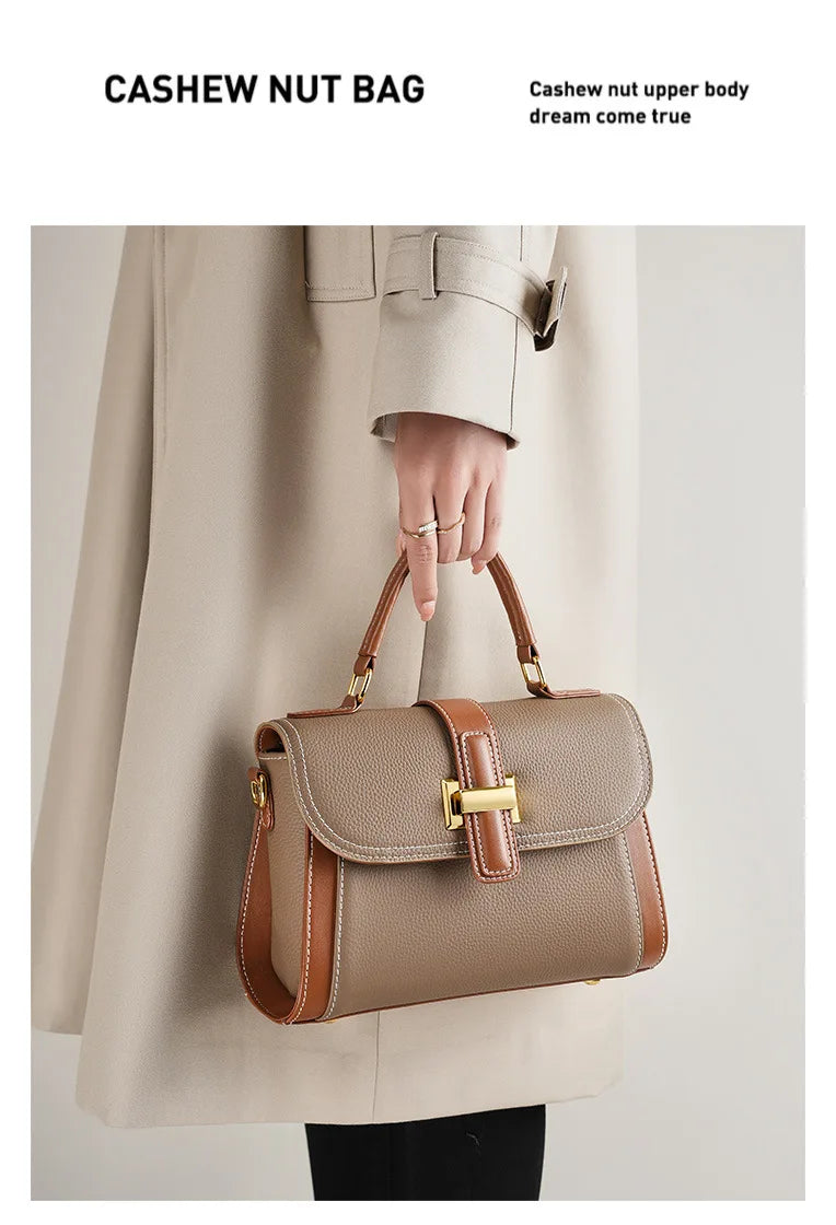 Luxury handbags female crossbody bags small square shoulder bag mom women bags new fashion 2025 genuine cowhide leather satchel