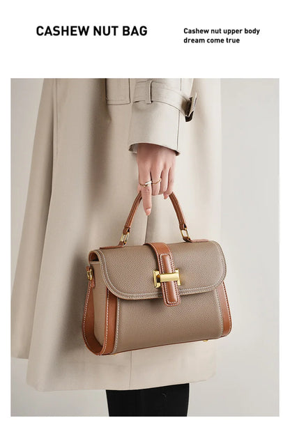 Luxury handbags female crossbody bags small square shoulder bag mom women bags new fashion 2025 genuine cowhide leather satchel