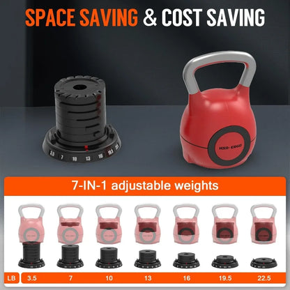 Adjustable Kettlebell Weight Set-Quickly Adjusts Weights Comfortable Grip Ergonomic Kettlebell Sets For Home Gym