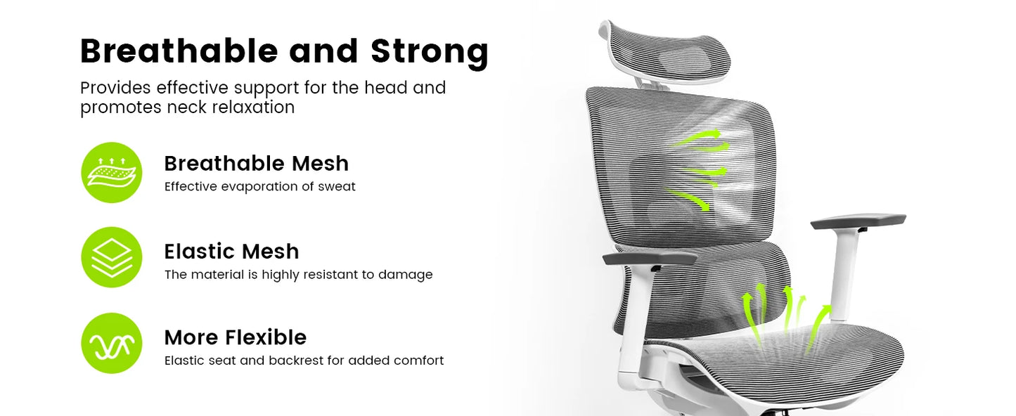 Office Ergonomic Chair for Big and 6'5" Tall Max,400Lbs Computer Desk Heavy-Duty Office Gaming Chair with High-Back Design EC20