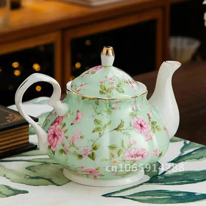 400ML European Bone Coffee Teapot English Afternoon Tea Set Kettle Pot Resistant High-Grade Porcelain Heat China Teapot Pot