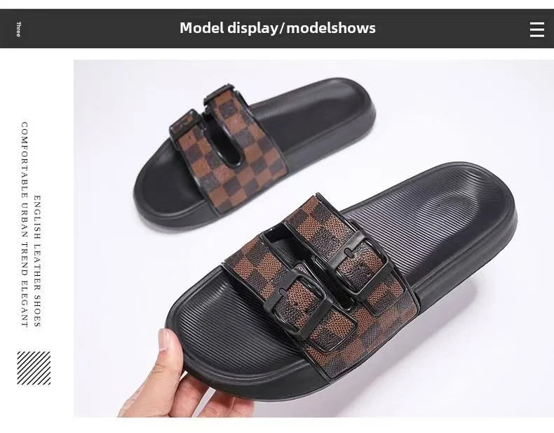 A Pair of Simple and Wear-Resistant Summer Slippers, Fashionable, Versatile and Comfortable Beach Shoes, Outdoor Sports Shoes for Men