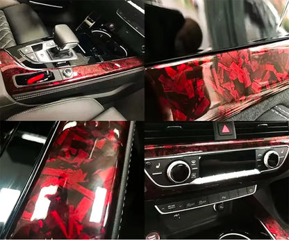 High Glossy Black Silver Red Forged Carbon Fiber Car Sticker on the Hood Adhesive Vinyl for Car Stickers Motorcycle Decal