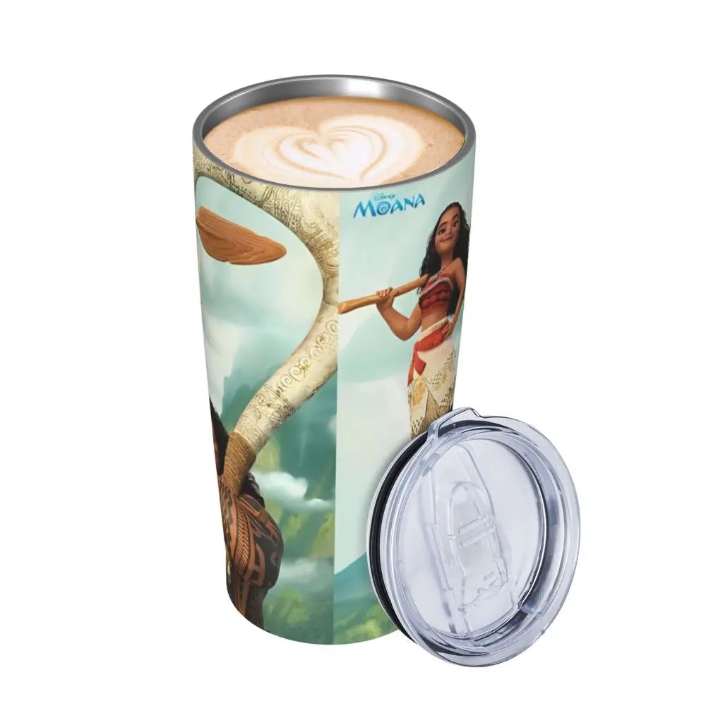 Moana and Pua Cartoon Movie Insulated Tumbler with Straws Stainless Steel Coffee Mugs Double Wall Car Bottle Cups 20oz