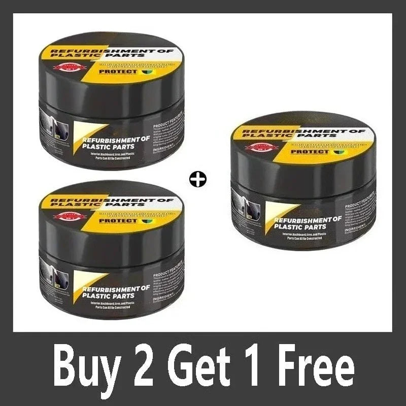 Car interior scratch repair paste, interior and exterior plastic polishing wax for leather, tires, steering wheel.