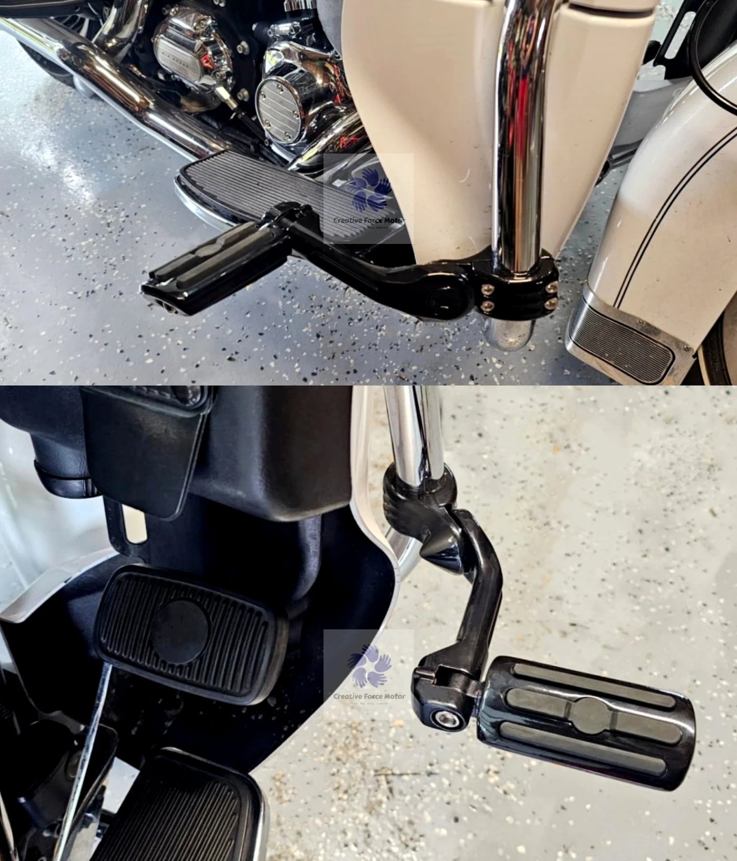 Motorcycle 1 1/4" Highway Footrest Engine Guard Mount Footpegs For Harley Road King Sportster 1200 Iron 883 Electra Street Glide